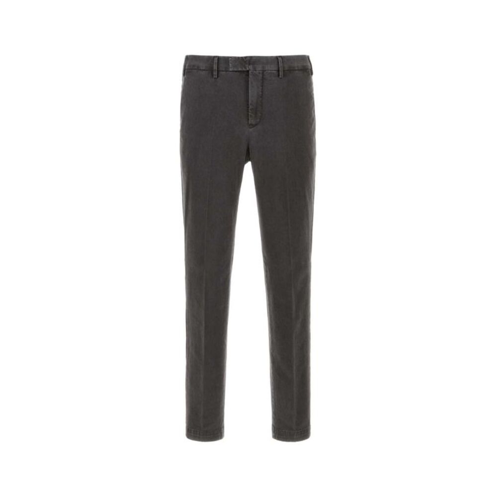 Pt Torino Men Dark Grey Stretch Cotton Pant